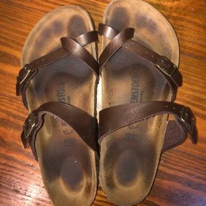 brown leather Birkenstock’s
